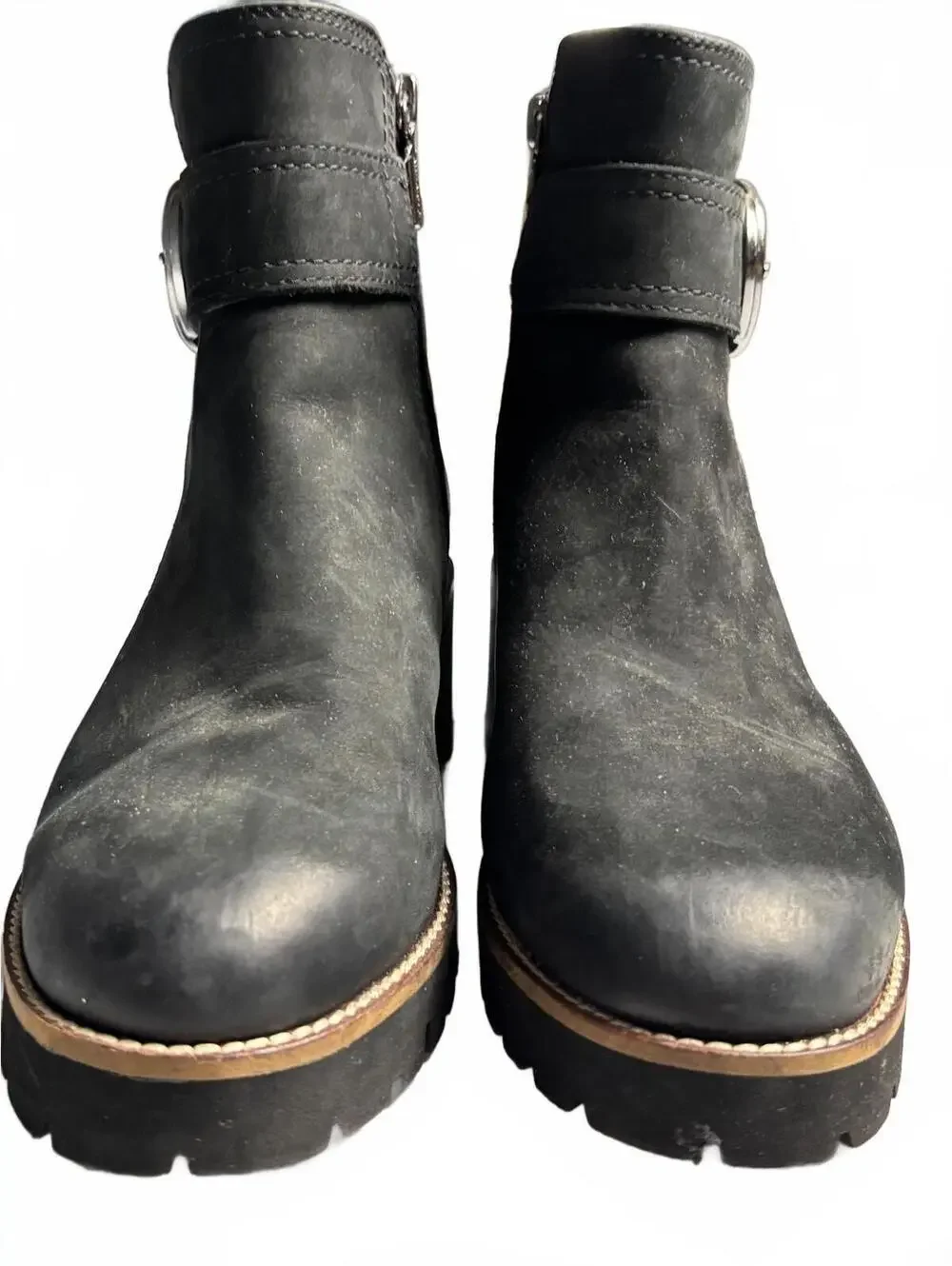 Blondo Waterproof Black Ankle Boots with Buckle Detail, Size